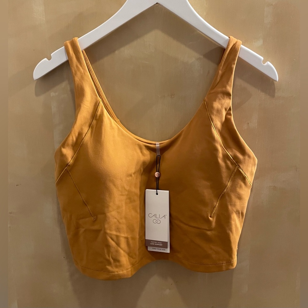 NWT Calia Inspire Crop Tank | size L | mustard